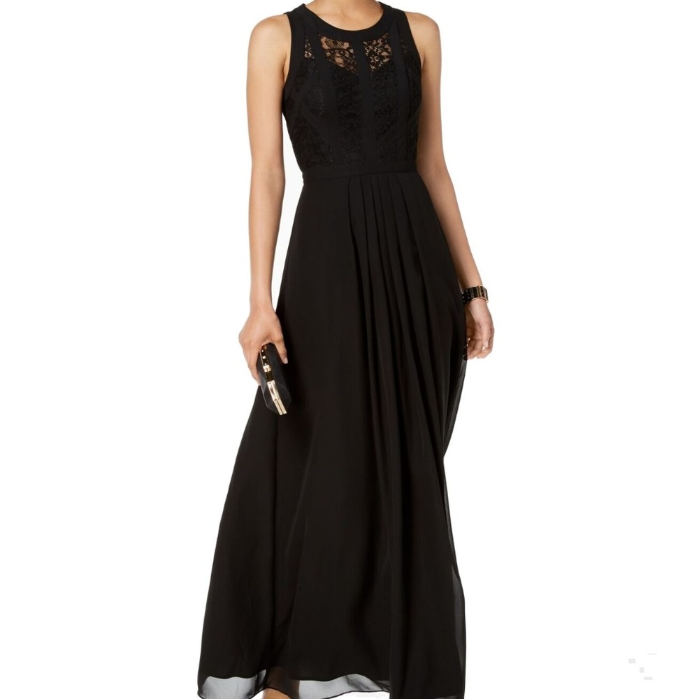 Betsy Adam Women's Petite Sleeveless Caged Lace Go